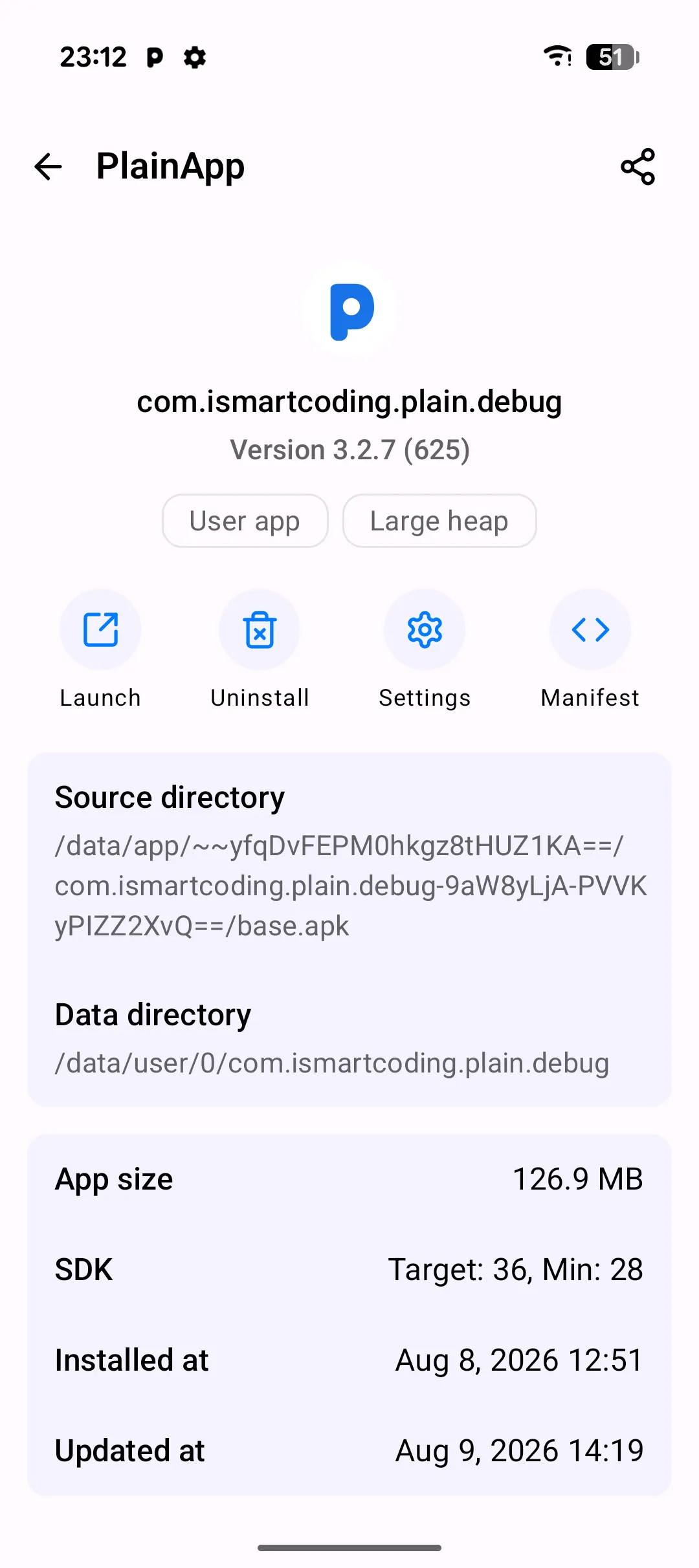 Capture d'écran : Vue Application